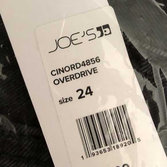 Joe's Jeans High Rise Vintage Shorts Cut Off Raw Hem Overdrive Black NWT Size 24 - Picture 6 of 7